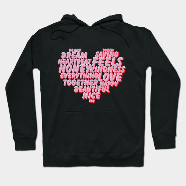 heart txt Hoodie by diomi